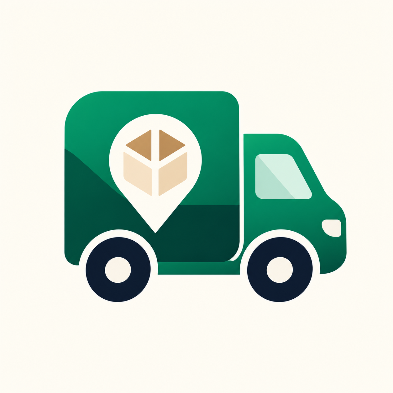 PostcodeGuard green delivery truck and location pin